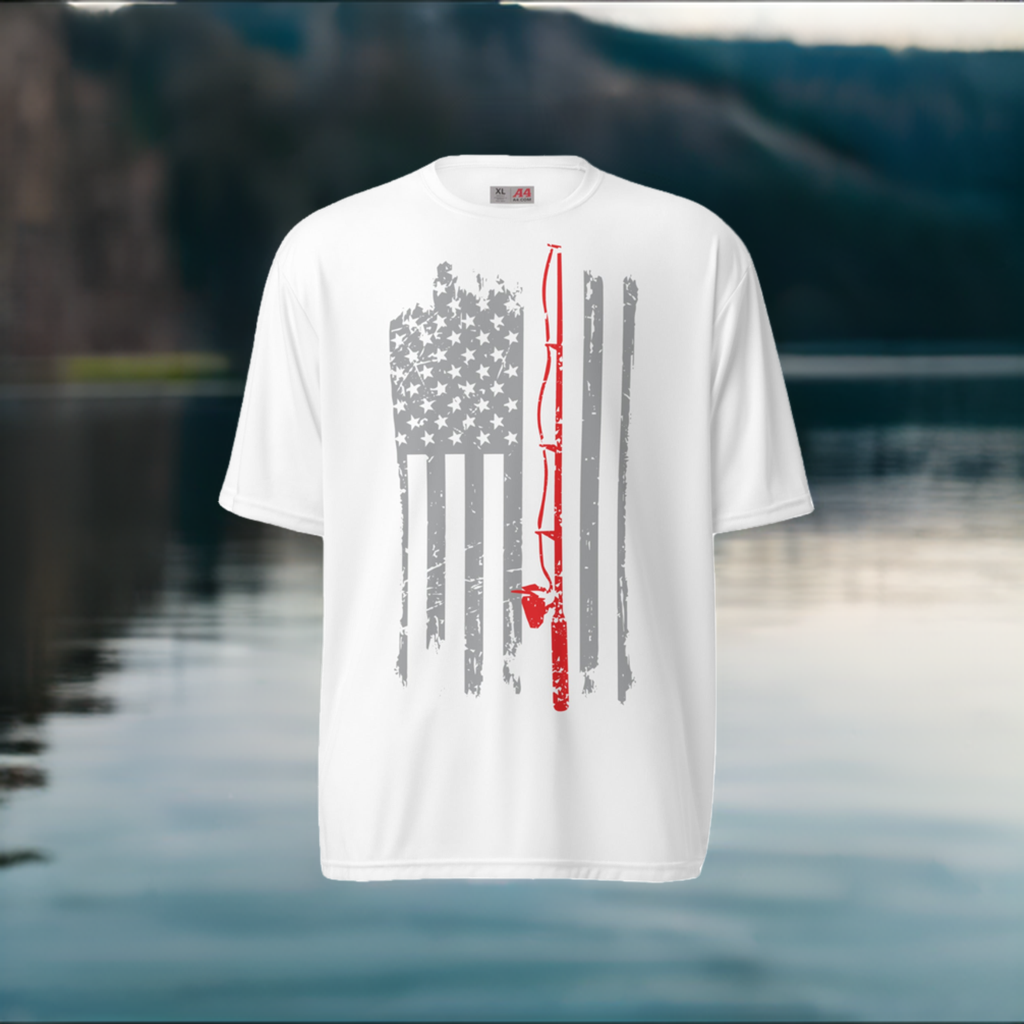 American Flag Fishing Pole T-Shirt